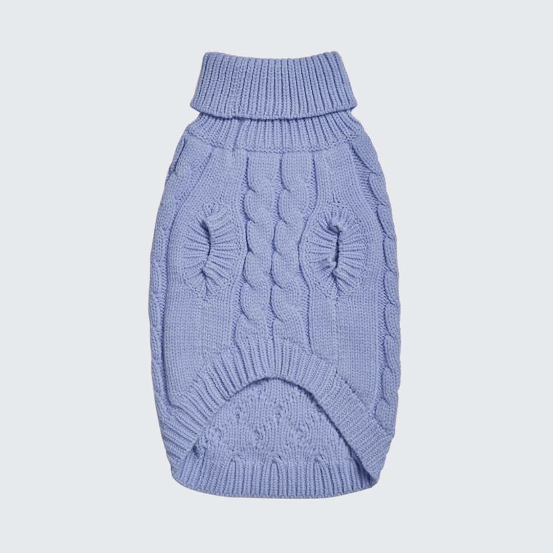 Maglione a trecce per can - Blu - Image 4