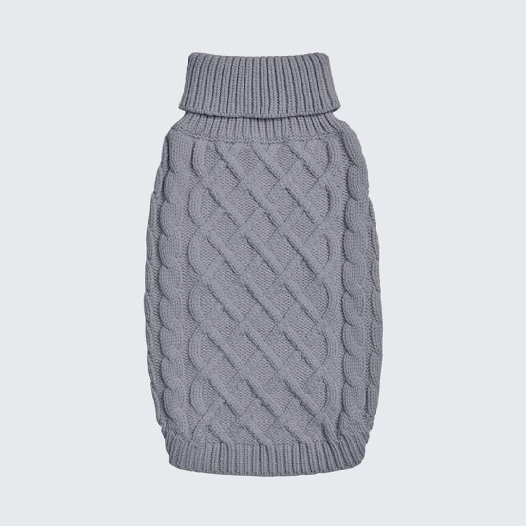 Maglione a trecce per can - Grigio - Image 3