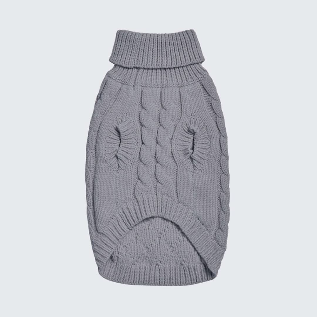 Maglione a trecce per can - Grigio - Image 5
