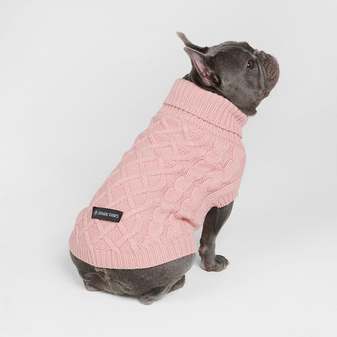 Maglione a trecce per can - Rosa - Image 3