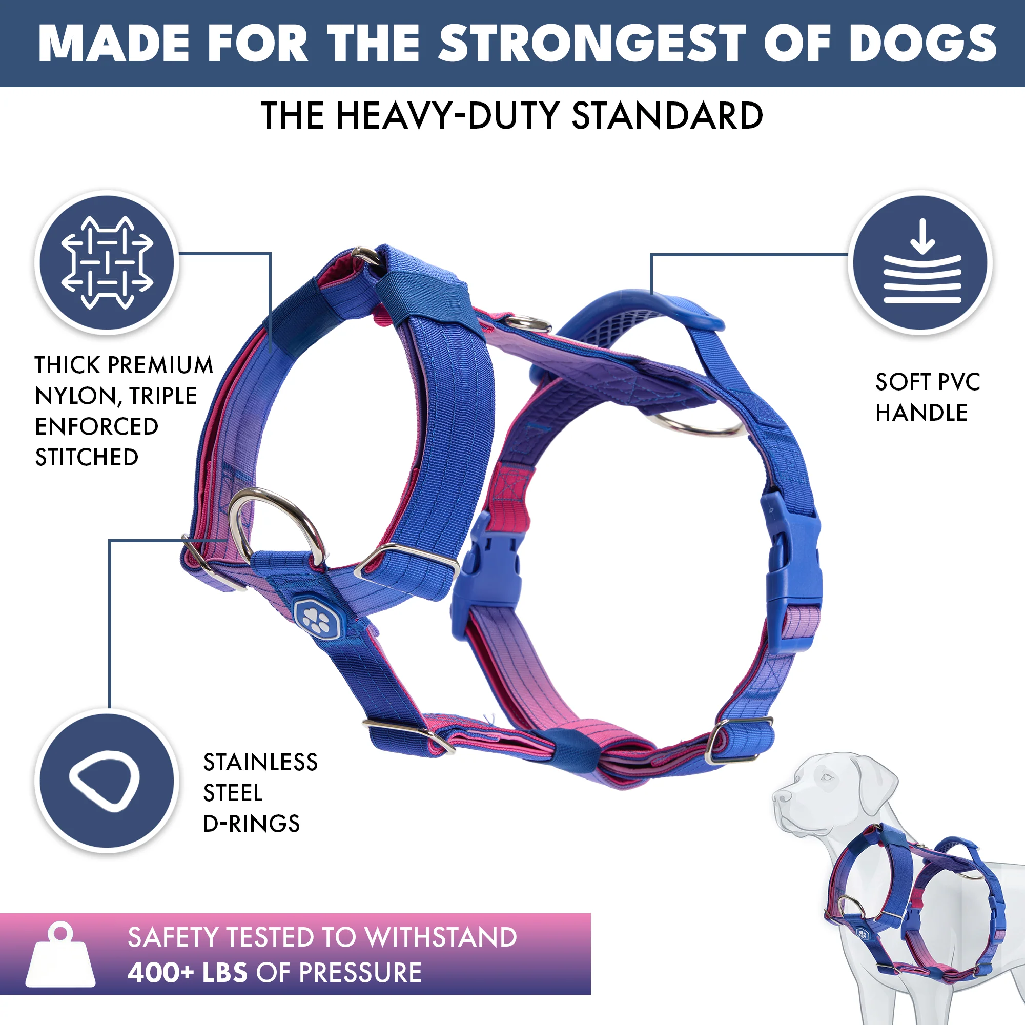 Imbracatura per cani Comfort Control No-Pull - Snow Cone - Image 2