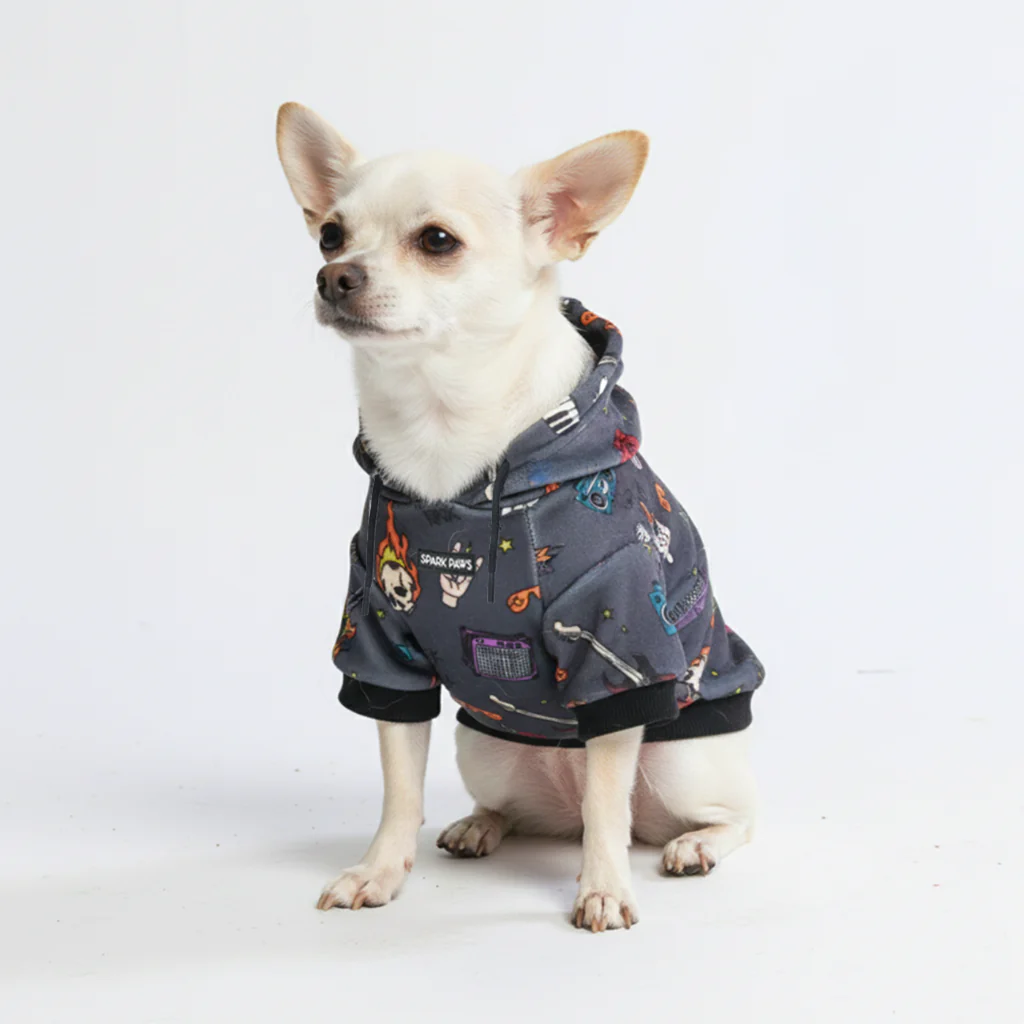 Felpa con cappuccio per cani con stampe - Image 2