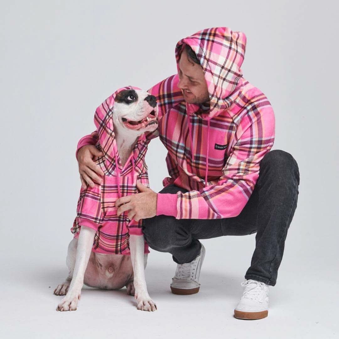 Maglione Plaid per Umani - Quadretti rosa - Image 4