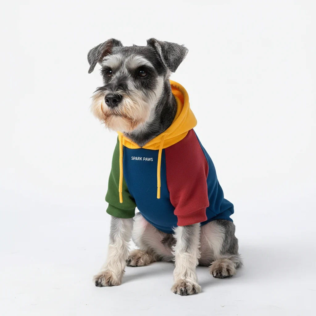 Felpa con cappuccio color block per cani - Image 16