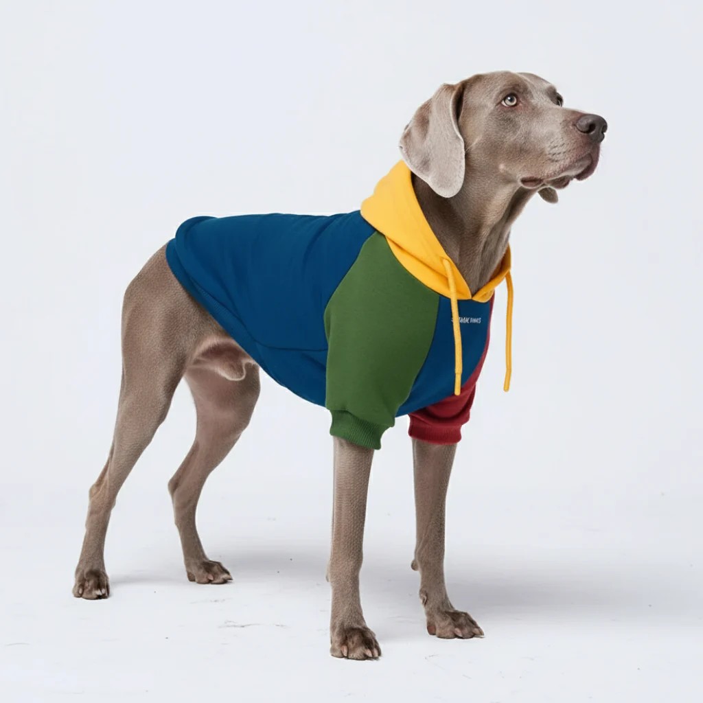 Felpa con cappuccio color block per cani - Image 18