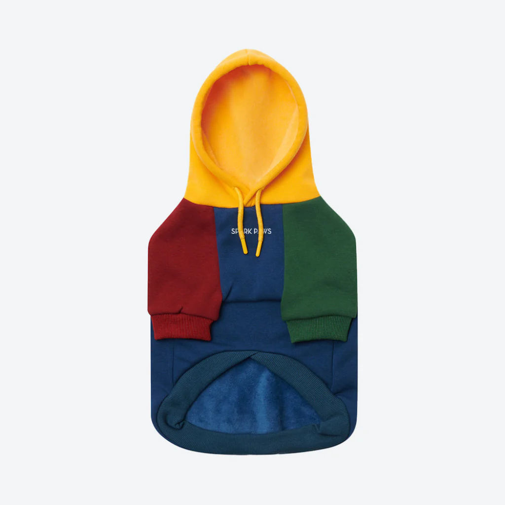 Felpa con cappuccio color block per cani - Image 20