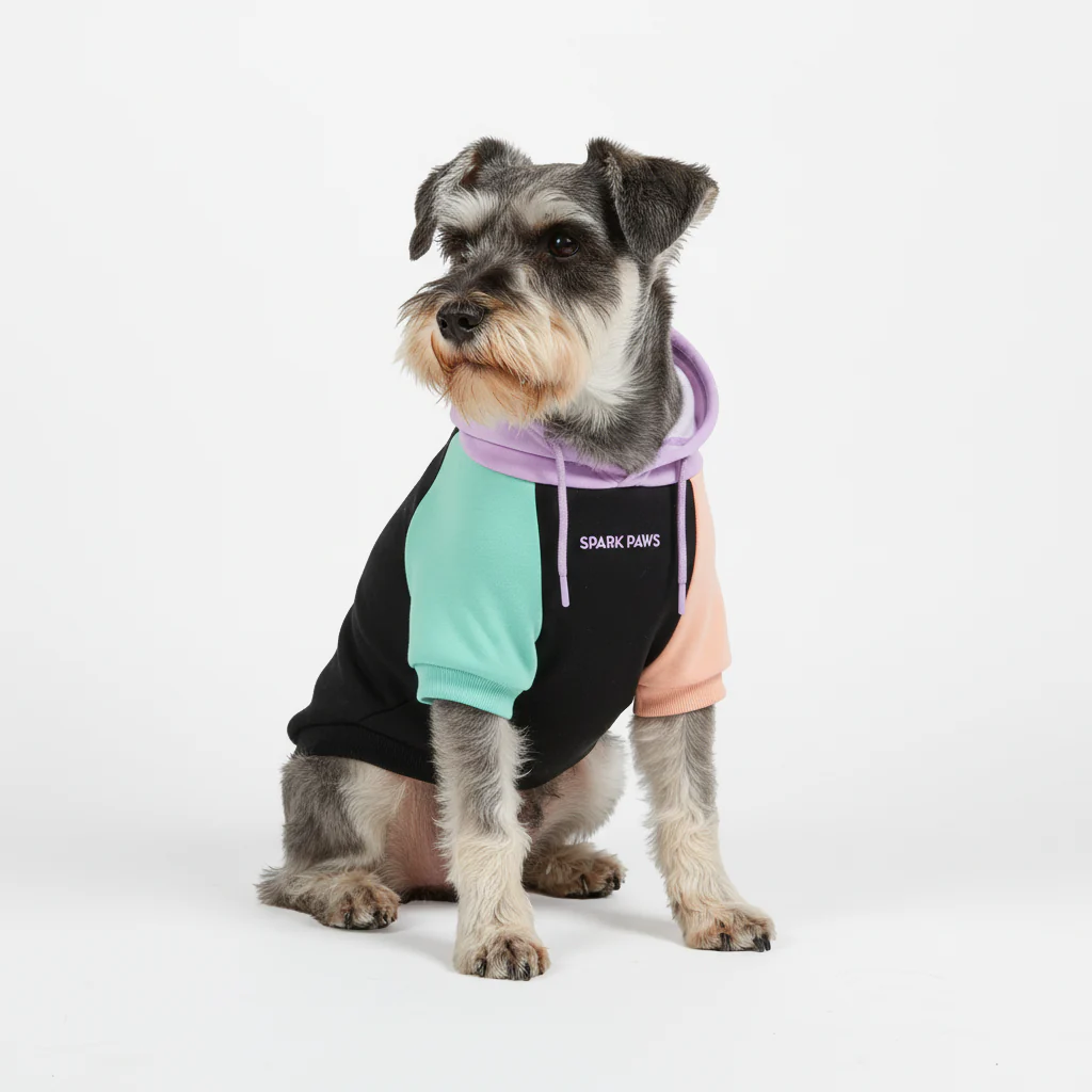 Felpa con cappuccio color block per cani - Image 3