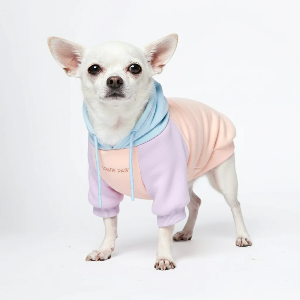 Felpa con cappuccio color block per cani - Image 39