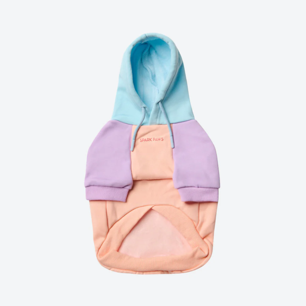 Felpa con cappuccio color block per cani - Image 45