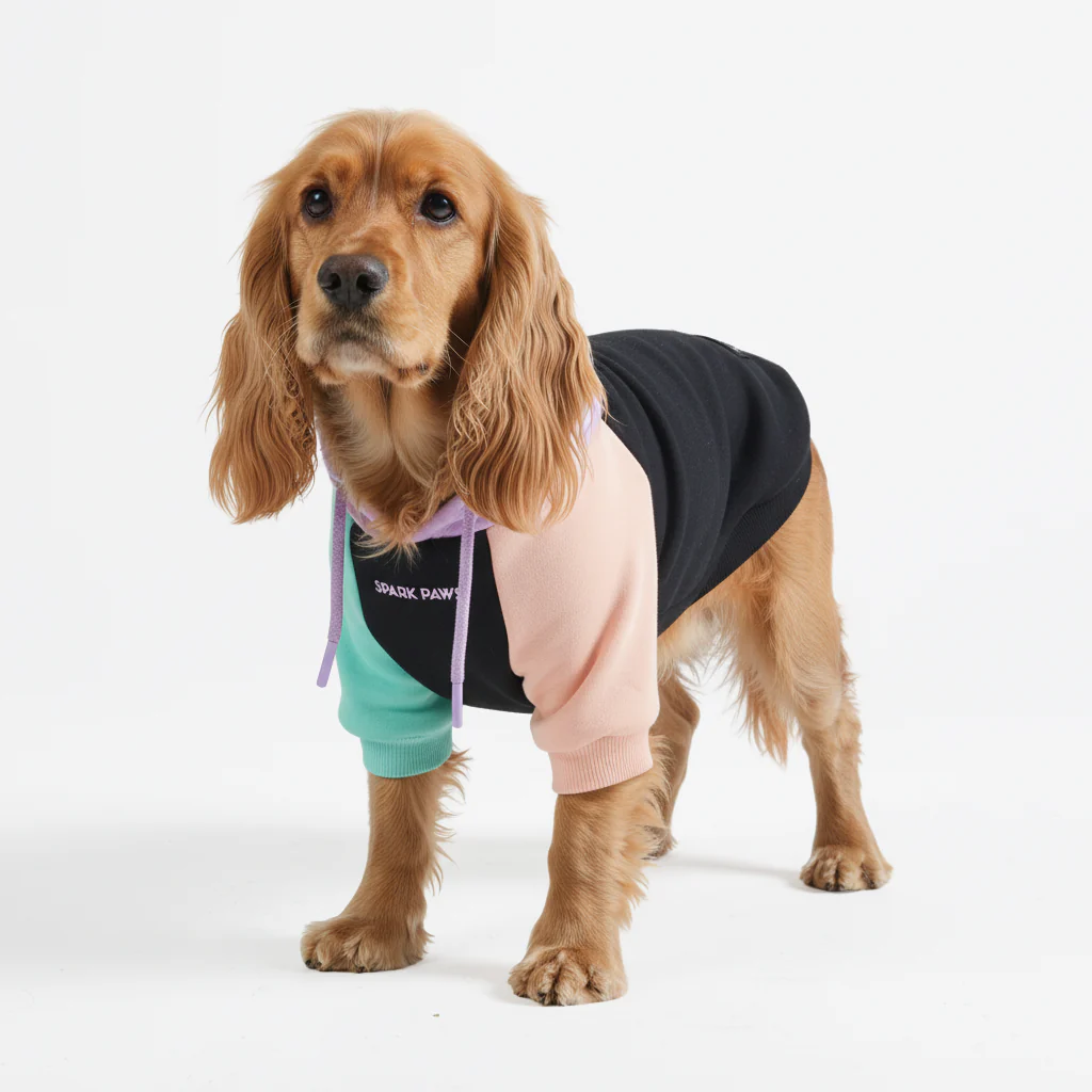 Felpa con cappuccio color block per cani - Image 5
