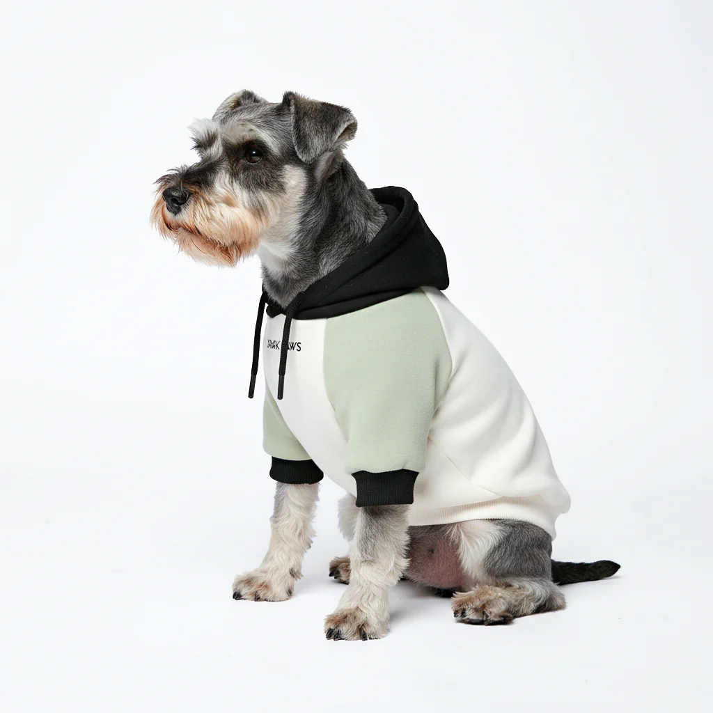 Felpa con cappuccio color block per cani - Image 63