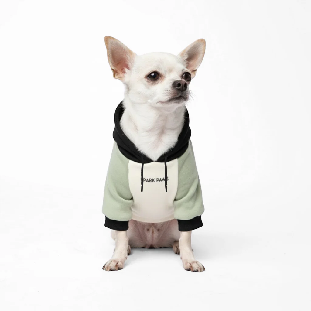 Felpa con cappuccio color block per cani - Image 64