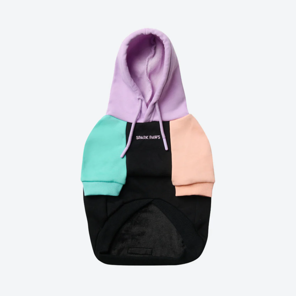 Felpa con cappuccio color block per cani - Image 8