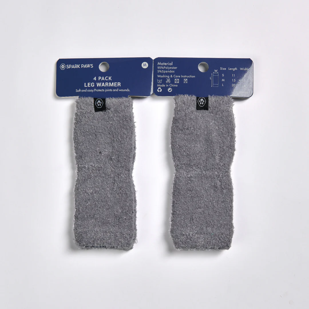 Manicotti Riscaldanti in Pile Elasticizzato per Gambe - Grigio - Image 3