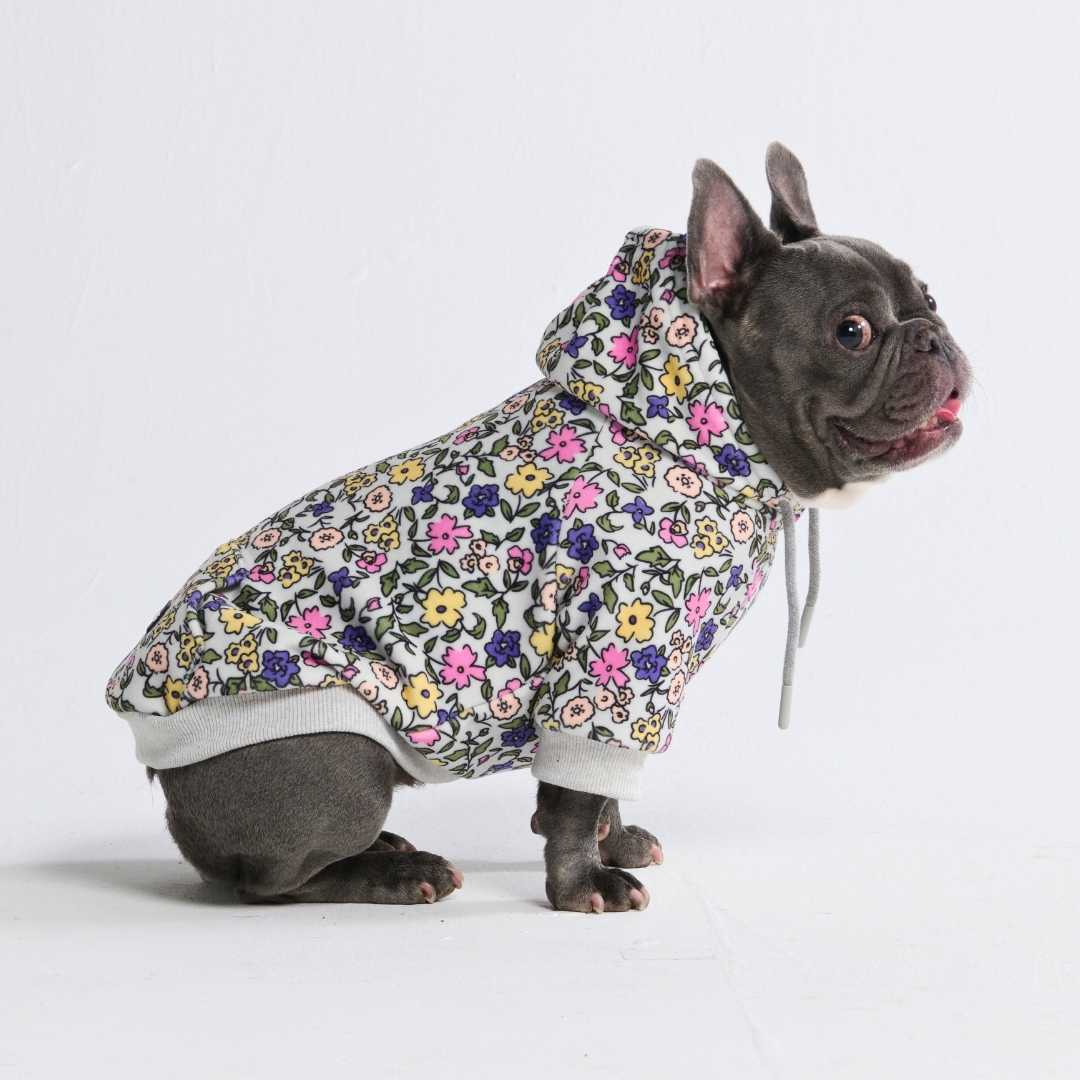 Felpa Vintage Flower per Cane - Grigio Chiaro - Image 6