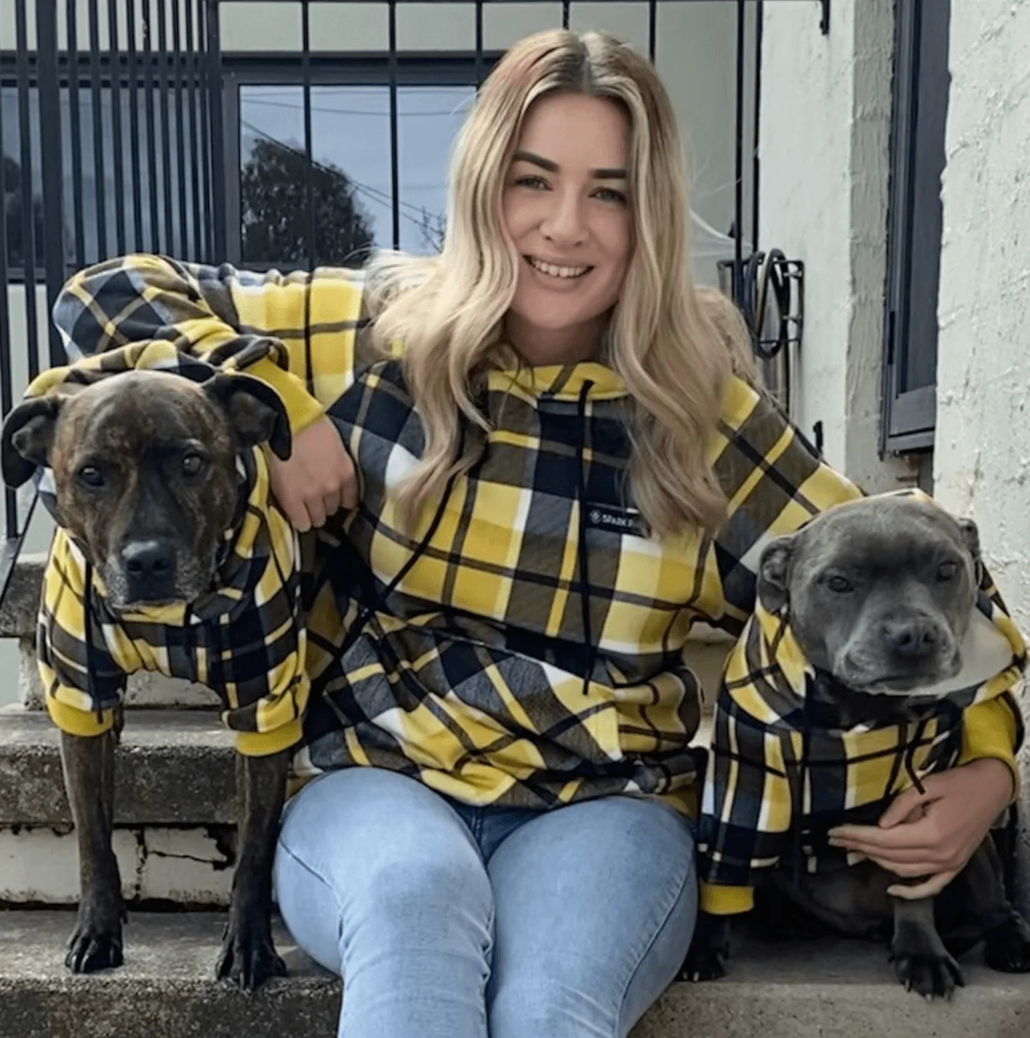 Maglione Plaid per Umani - Quadretti gialli - Image 5